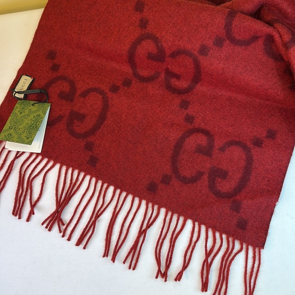 NWT Gucci Jumbo GG Cashmere Reversible Wrap Scarf Made In Italy, Box - Picture 5 of 8